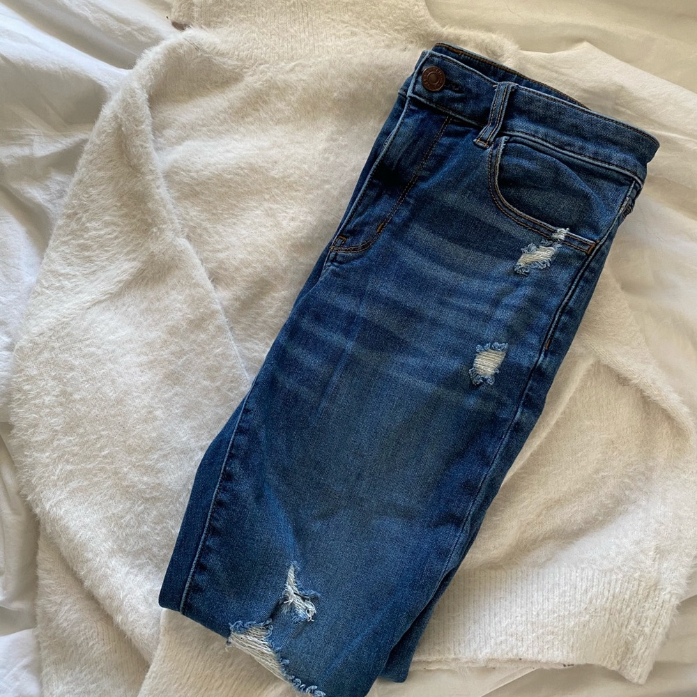 American Eagle Size 12 Long Jegging Crop Jeans EUC